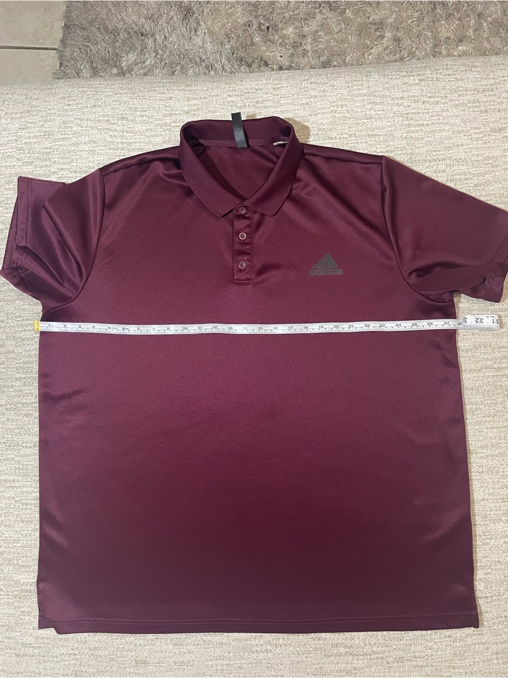 Adidas Men's Golf Polo Shirt Size XXL Maroon ClimaCool Performance - Picture 9 of 12